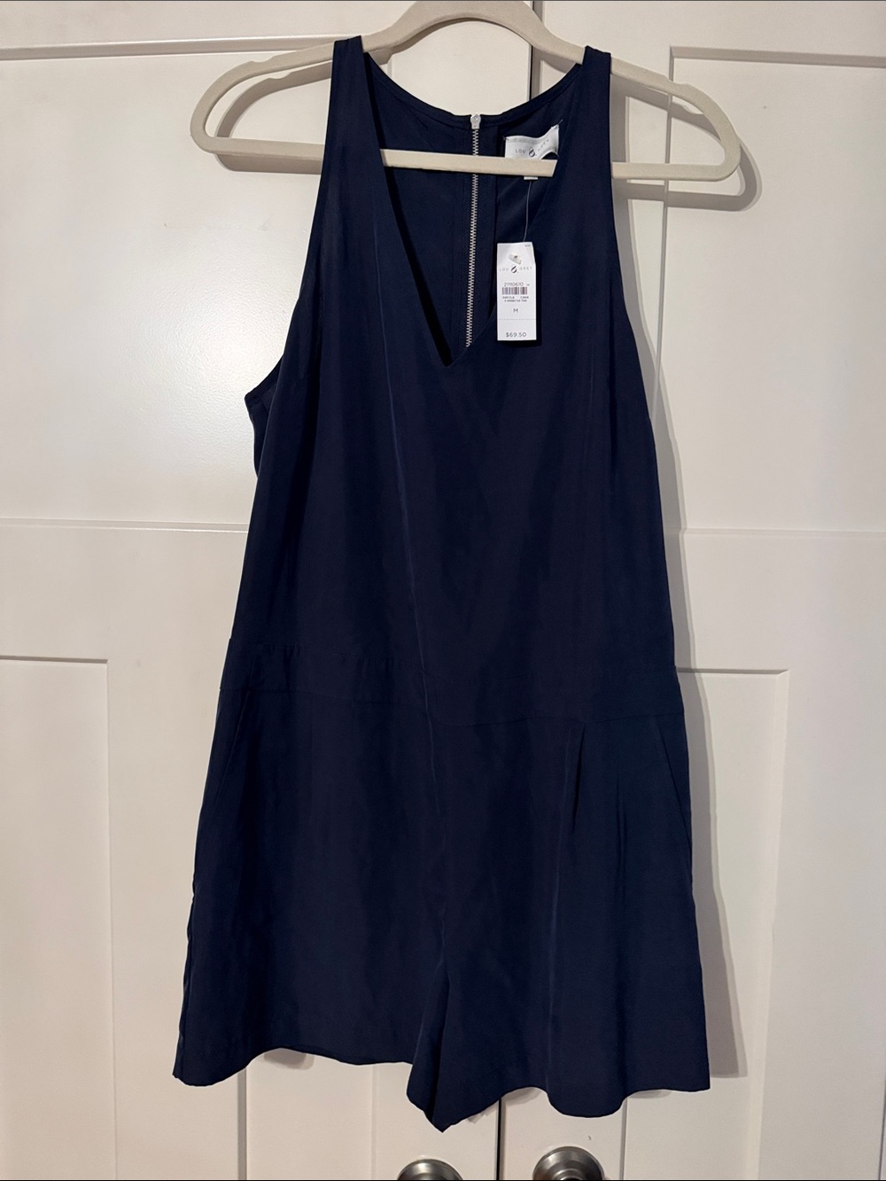 Navy Sleeveless V-Neck Romper